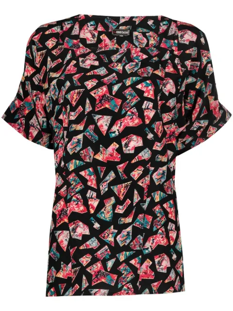 Fendi Pre-Owned 1980s geometric print short-sleeved top Black HOLAFEN100