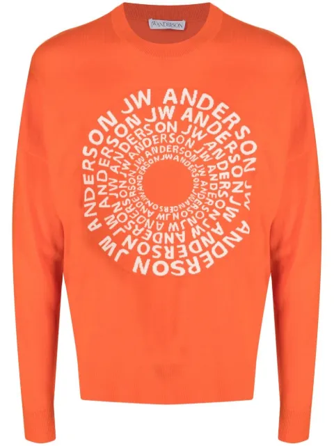 JW Anderson Swirl logo crew neck jumper Orange KW0727YN0008429