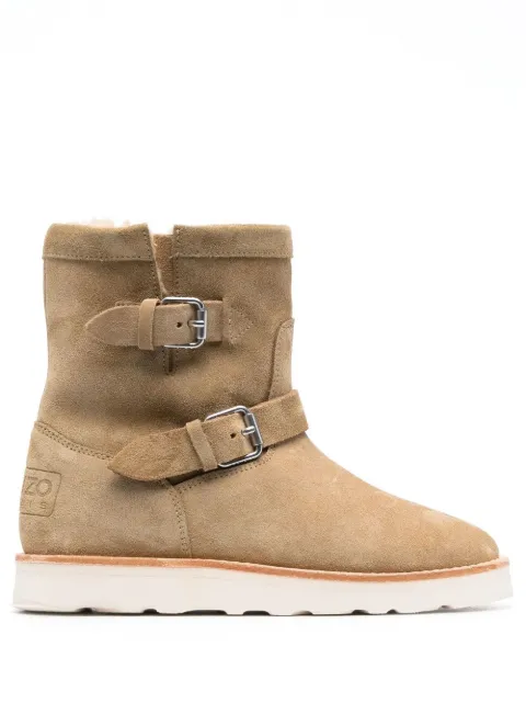 Kenzo buckle-detail suede boots Neutrals FC62BT706L58