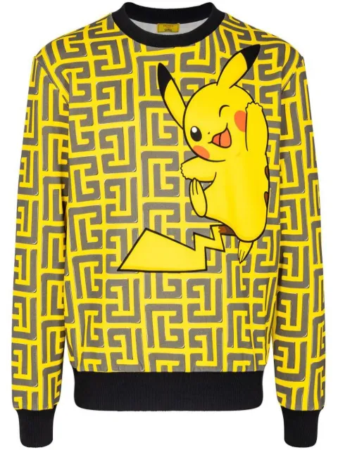 Balmain x Pokémon all-over printed sweatshirt Black YH3JQ040GB41