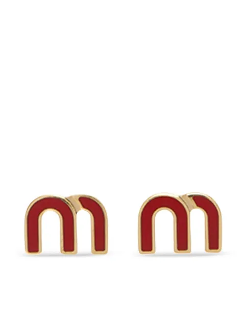 Miu Miu monogram stud earrings Red 5JO9112F6T