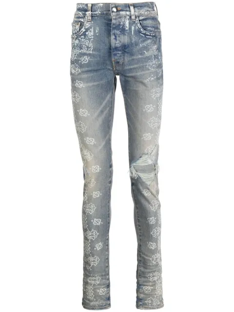 AMIRI Bleach Bandana jeans Blue PF22MDS054