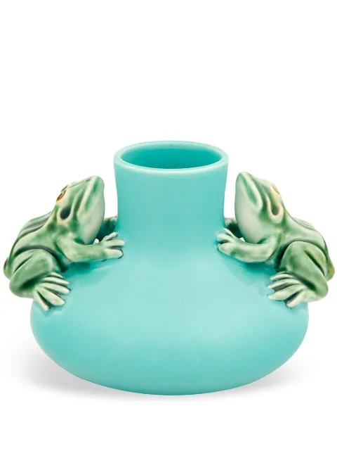 Bordallo Pinheiro 'Jarra Rãs' frog-ornament vase Green 65003935