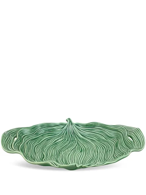 Bordallo Pinheiro 'Folhas' striped platter Green 65003477