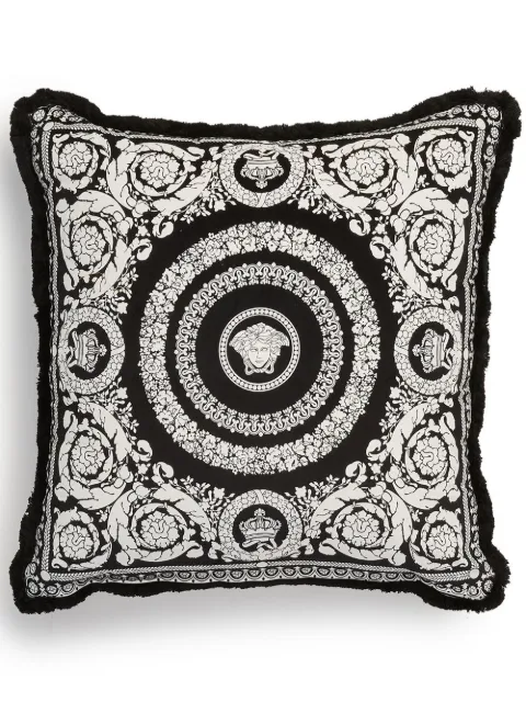 Versace Barocco Foulard large velvet cushion Black ZCU7070011A05414