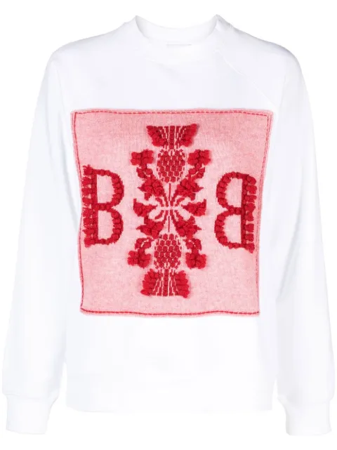 Barrie embroidered panelled sweatshirt White C104340