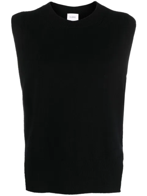 Barrie Iconic sleeveless cashmere jumper Black C159346