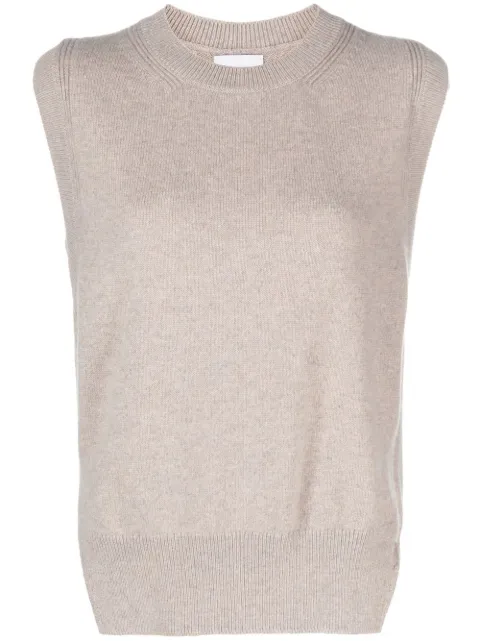 Barrie Iconic sleeveless cashmere jumper Neutrals C159346