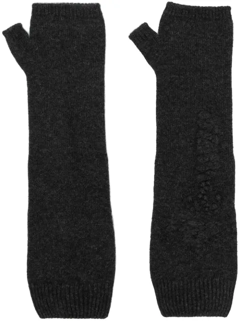 Barrie cashmere fingerless mittens Grey C30832
