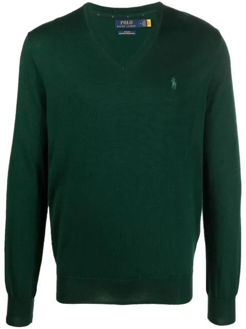 Polo Ralph Lauren V-neck Polo Pony jumper Green 710876848003