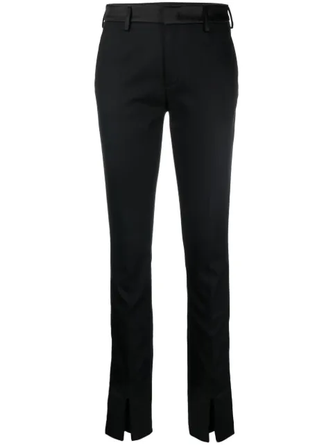 DONDUP slit-detailed slim-fit trousers Black DP670CWS0108