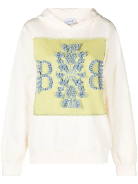 Barrie logo-patch cotton hoodie Neutrals C104345