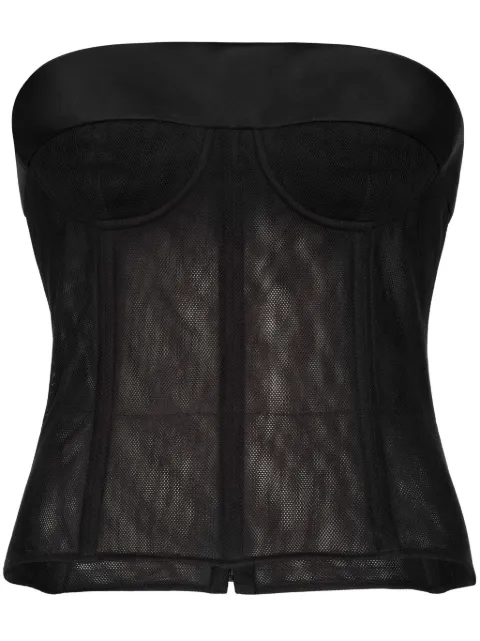 Maison Margiela mesh-panel strapless blouse Black SI0NT0001S60416