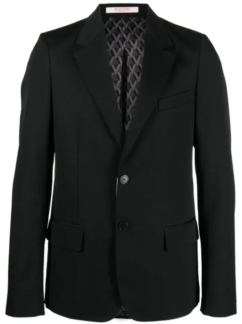 Valentino Garavani single-breasted virgin wool blazer Black VCEE108HU