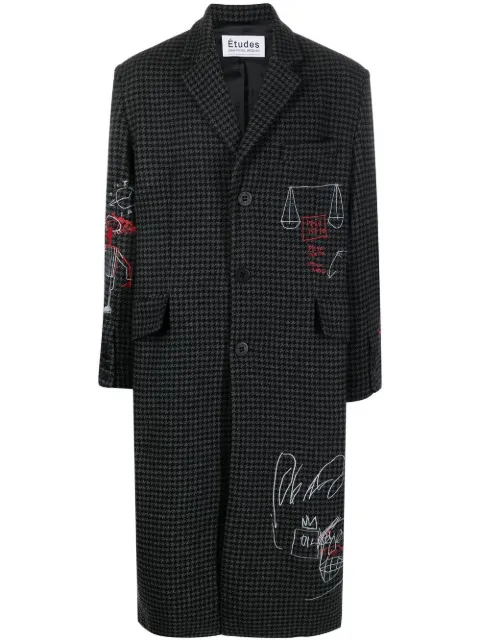 Études Studio Jack Johnson houndstooth coat Black H22MC782WB00GR