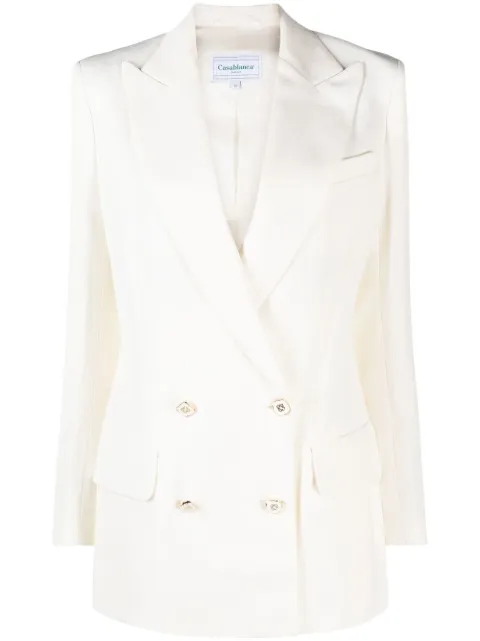 Casablanca double-breasted tailored blazer White WF22JK043