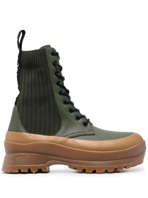 Stella McCartney Trace lace-up ankle boots Green 810110E00058
