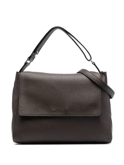 Orciani logo-lettering leather bag Brown BT2006SOF