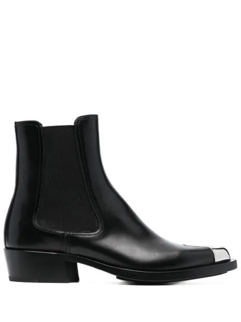 Alexander McQueen toe-cap 35mm leather boots Black 718854WHSWE
