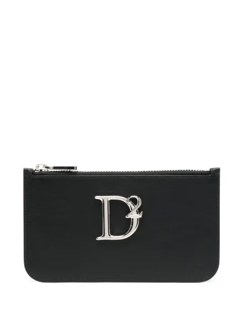 DSQUARED2 logo-plaque leather purse Black POW004401500001
