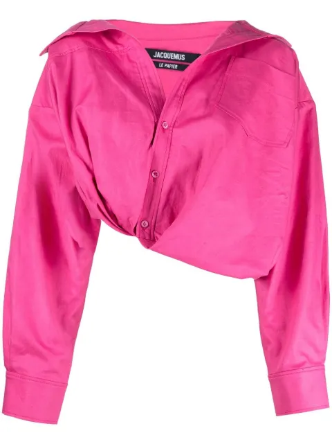 Jacquemus La Chemise Mejean tucked blouse Pink 213SH1011064