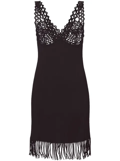 Proenza Schouler embroidered-detail ribbed-knit dress Black R2327054KY281