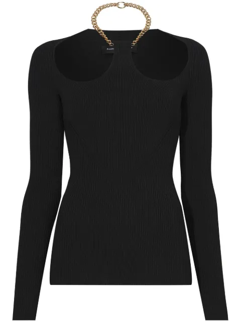 Proenza Schouler chain-detail ribbed-knit jumper Black R2327051KY280