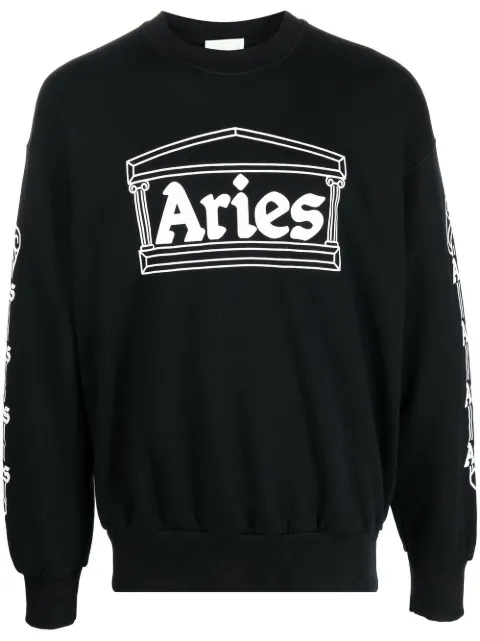 Aries logo-print long-sleeve top Black FTAR20001