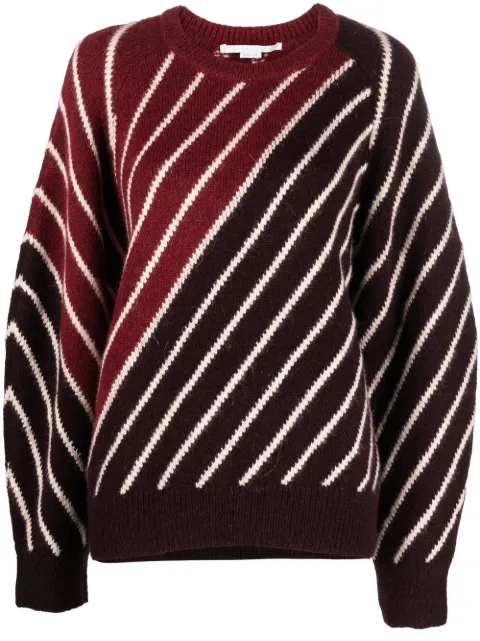 Stella McCartney diagonal-stripe jumper Red 6K02473S2353