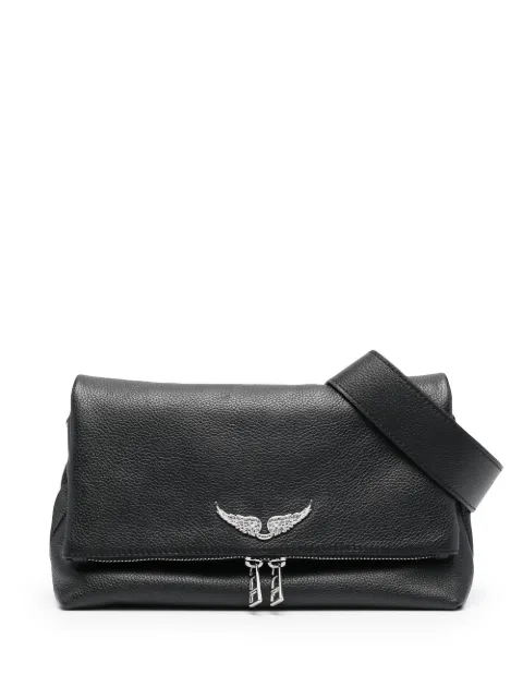 Zadig&Voltaire logo-plaque leather shoulder bag Black PWGAB2007F0