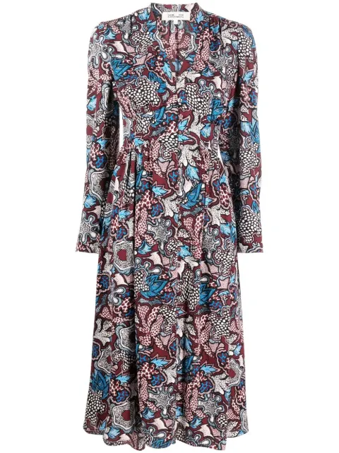 DVF Diane von Furstenberg floral-print midi dress Red DVFDL3Q002