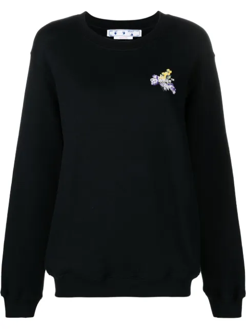 Off-White floral Arrows-motif sweatshirt Black OWBA055F22JER0101084
