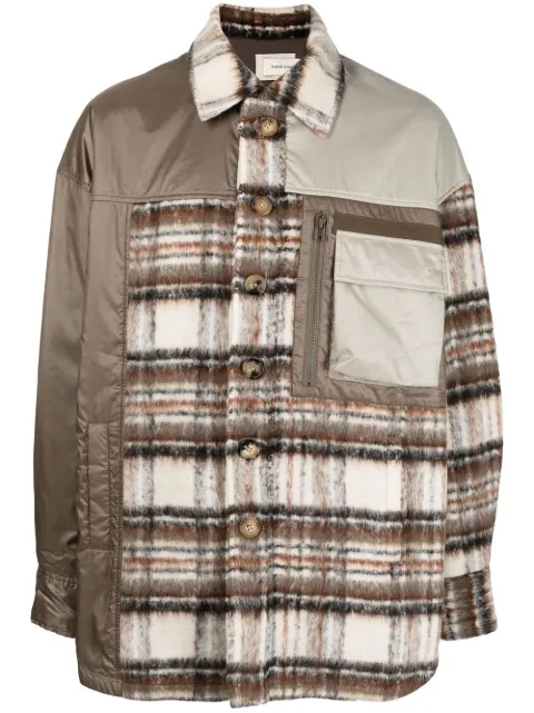 Feng Chen Wang button-up panelled jacket Neutrals FMF14JK30