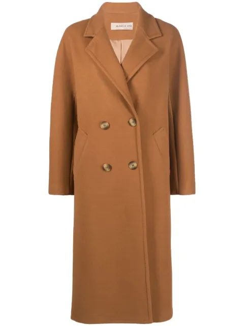Blanca Vita double-breasted coat Brown CINABRO