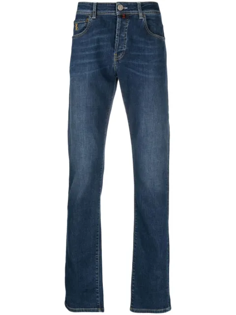 Billionaire logo-patch straight-leg jeans Blue BACCMDT3168BTE001N