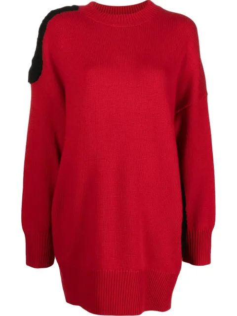 Krizia cut-out detail virgin wool-cashmere jumper Red 22AK1KM01IT