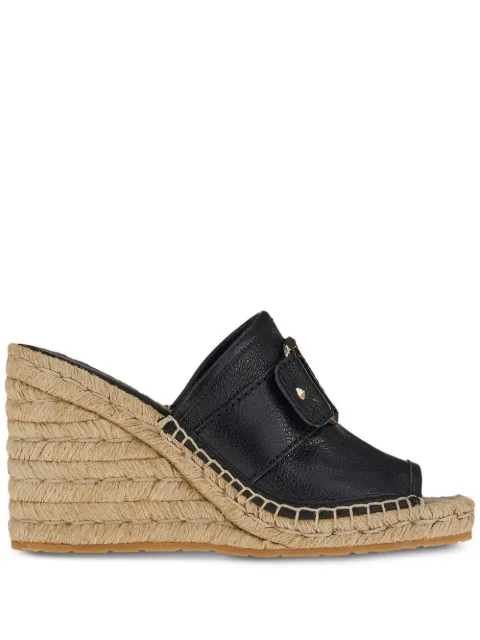 Ferragamo logo-plaque espadrille wedges Black 754729