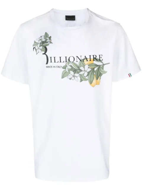 Billionaire logo-print cotton T-shirt White BACCMTK6018BTE004N