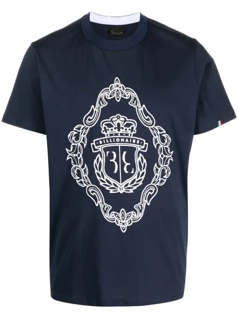 Billionaire logo-embroidered short-sleeve T-shirt Blue BACCMTK6013BTE004N