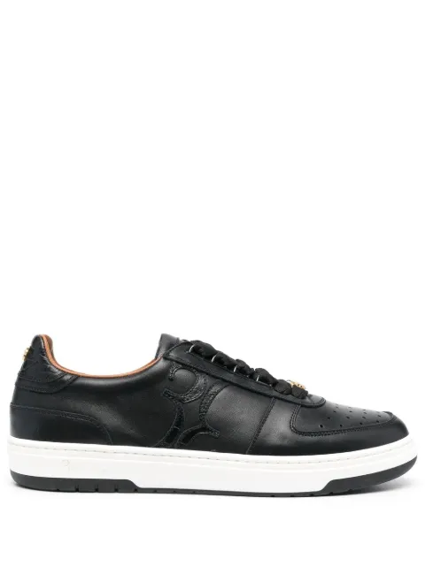 Billionaire logo-detail leather sneakers Black BACSMSC3797BLE001N