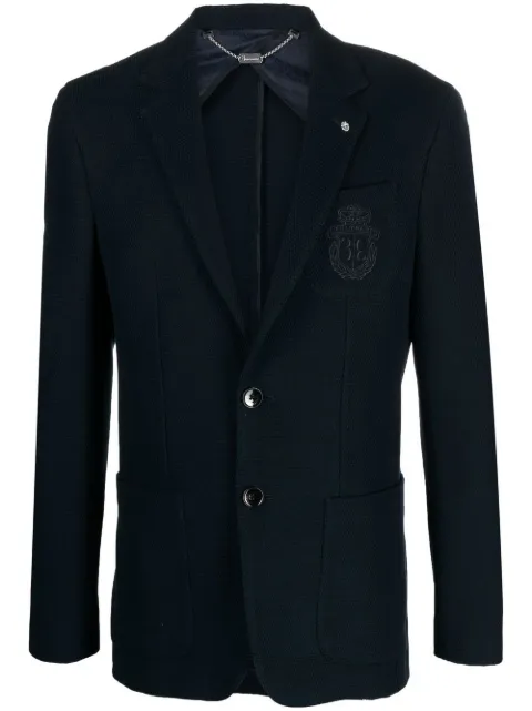 Billionaire Circular Knitting single-breasted blazer Blue BACCMRF1629BTE014N