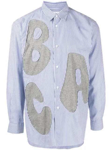 Comme Des Garçons Shirt alphabet patch-detail long-sleeve shirt Blue FJB019051