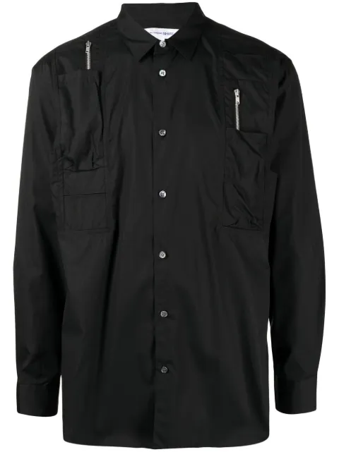 Comme Des Garçons Shirt zip-pocket long-sleeve shirt Black FJB003051