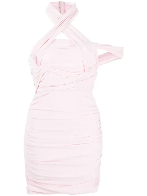 Alexander Wang halterneck asymmetric mini dress Pink 1CC1236551680