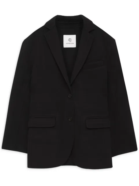 ANINE BING single-breasted notched-lapels blazer Black A017073000