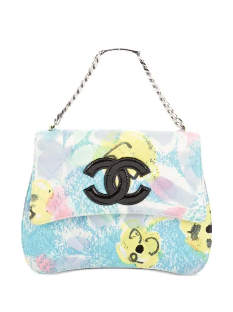CHANEL Pre-Owned 1997 Floral Classic Flap tote bag Blue CHANELFLORALTURQUOISECCCLASSICFLAP