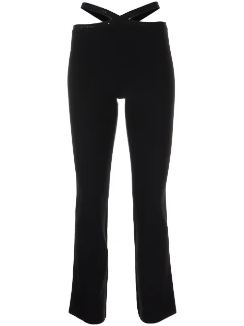 Alexander Wang criss-cross logo-trim leggings Black 4KC1234016001