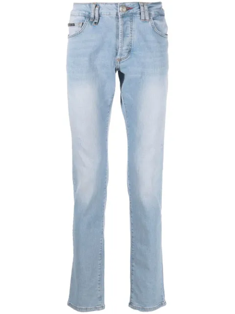 Philipp Plein Super Straight-cut stonewashed jeans Blue LABCMDT3453PDE004N