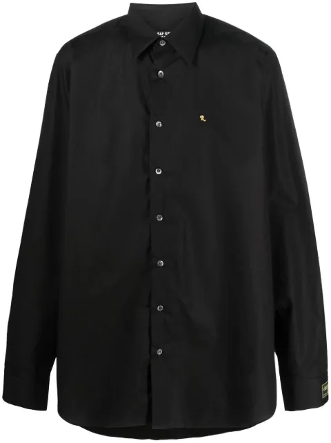 Raf Simons logo-embroidered long-sleeve shirt Black 222253100000099
