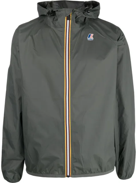 K-Way logo-print hooded jacket Green K004BD0